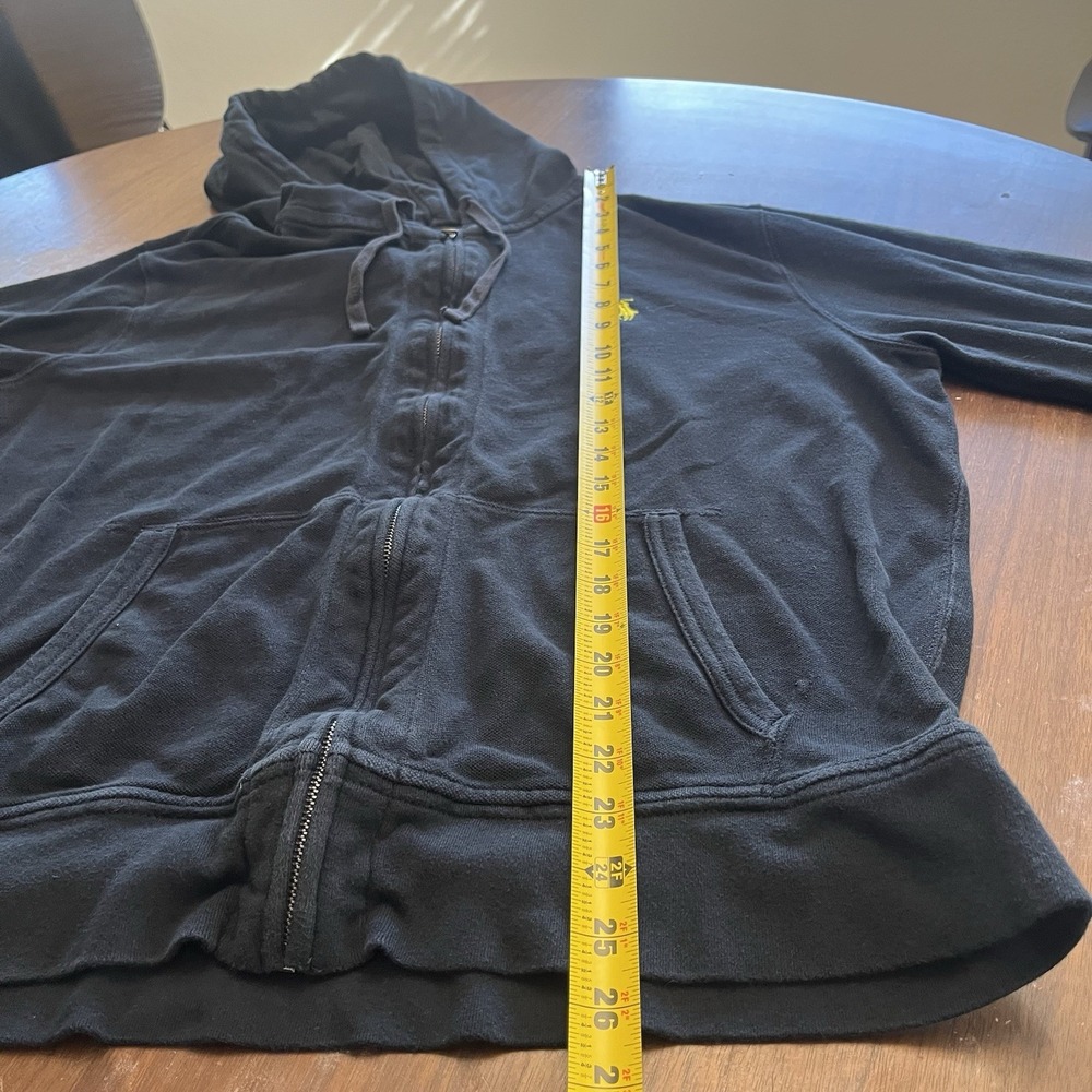 Vintage Polo Ralph Lauren Hoodie Mens XL Black Full Zip Cotton‎ Pony Conmar Zip - Picture 11 of 12
